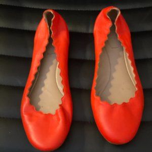 CHLOE red leather ballet flats
